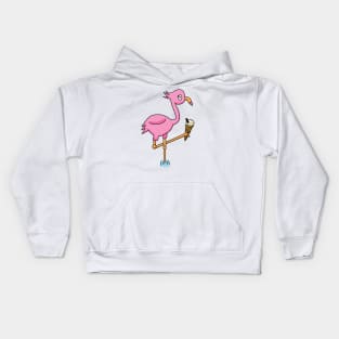 Flamingo with Ice-cream Kids Hoodie